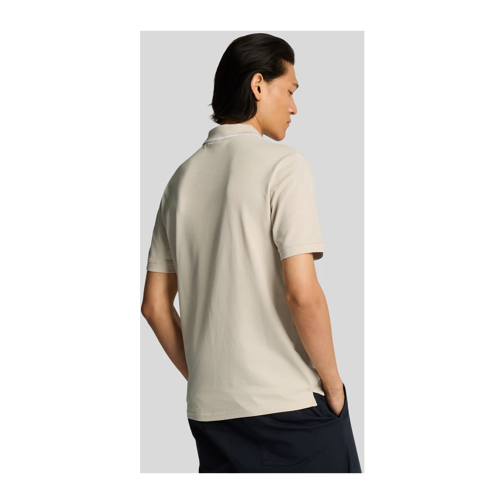 Lyle & Scott SS Polo Shirts Tipped Superfine Polo Shirt Beige Heren