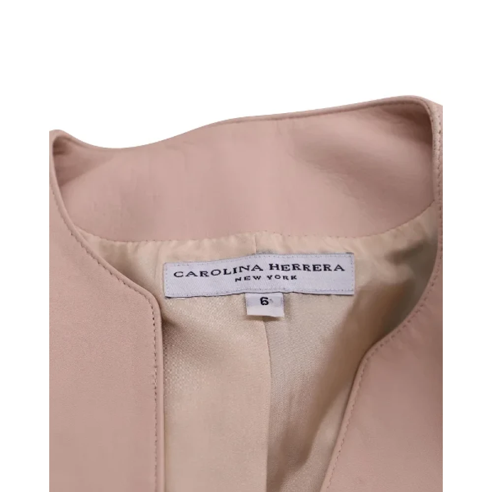 Carolina Herrera Pre-owned Leather outerwear Pink Dames