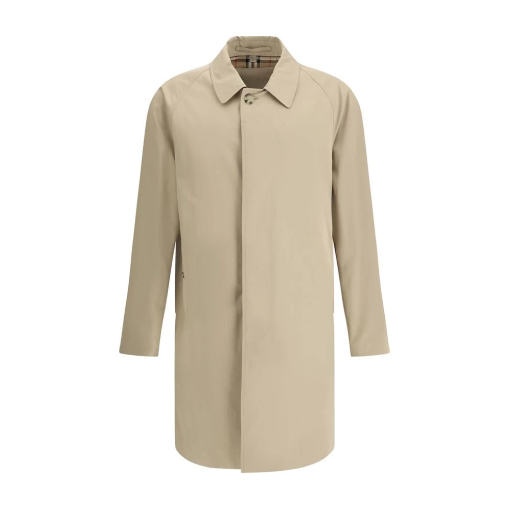Burberry Klassieke Katoenen Knoopjas met Check Voering Beige Heren