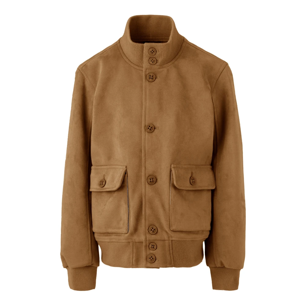 Bomboogie Donna Marrone - Giacca In Pelle Scamosciata Con Tasche Applicate - Jackets - M