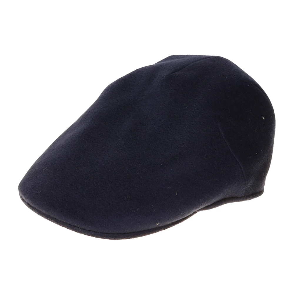 Borsalino Platte eendebek baret met genaaide klep Blue Heren