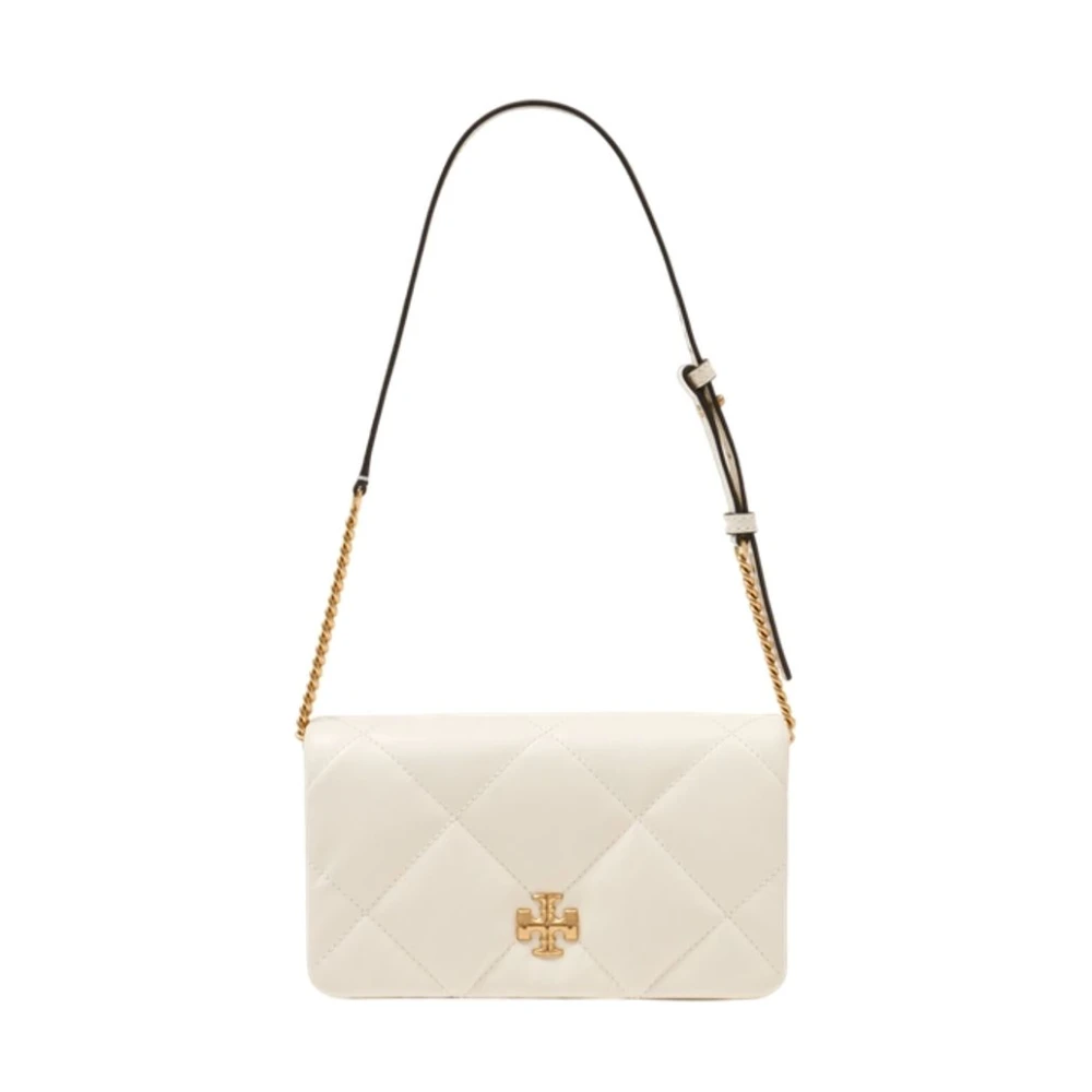 Tory Burch Women's White Kira Diamond Quilt Wallet On Chain