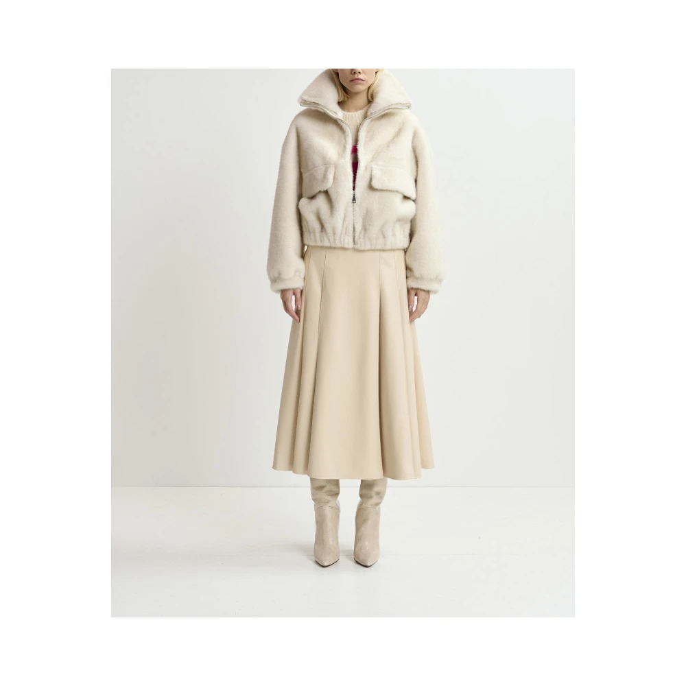Essentiel Antwerp Oversized Faux Fur Blouson Jas Beige Dames