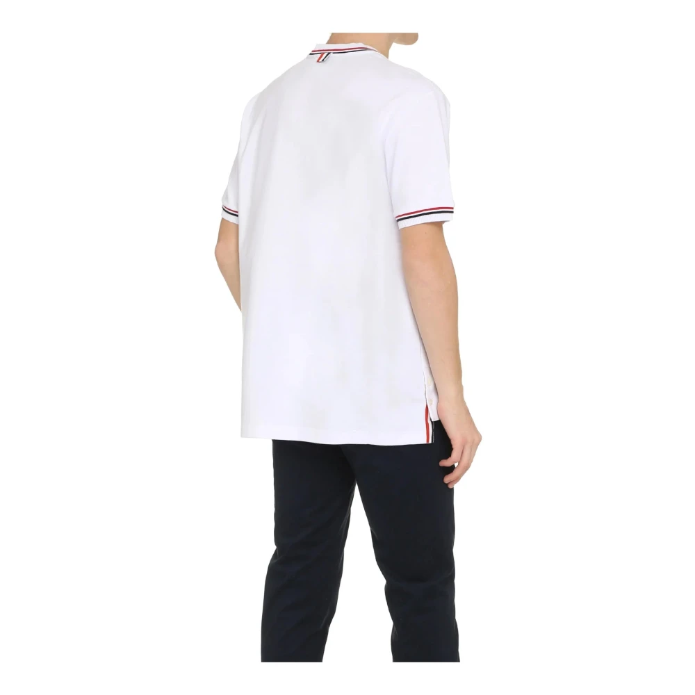 Thom Browne Katoenen T-shirt Ronde Hals Korte Mouw White Heren