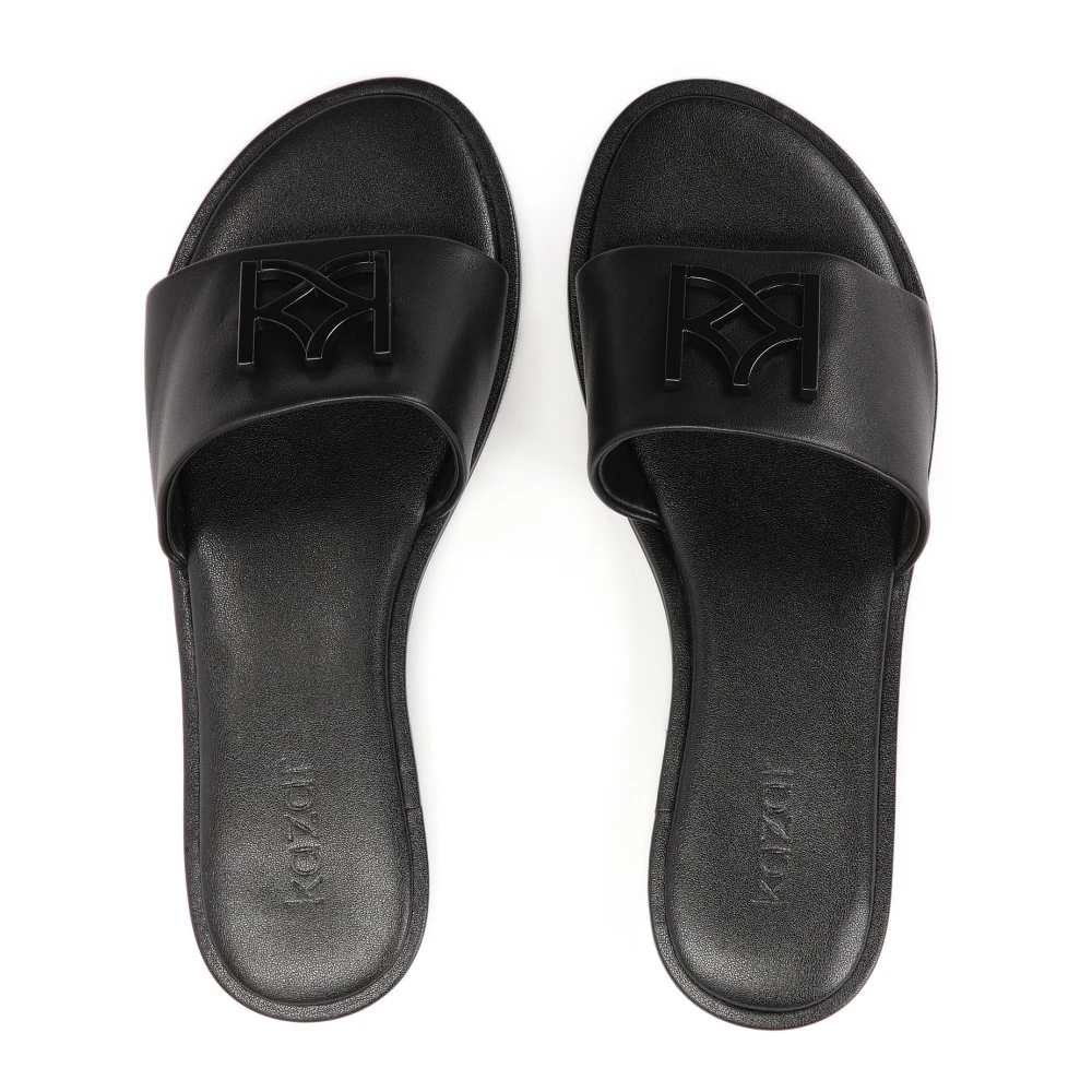 Kazar Platte slides met een groot monogram