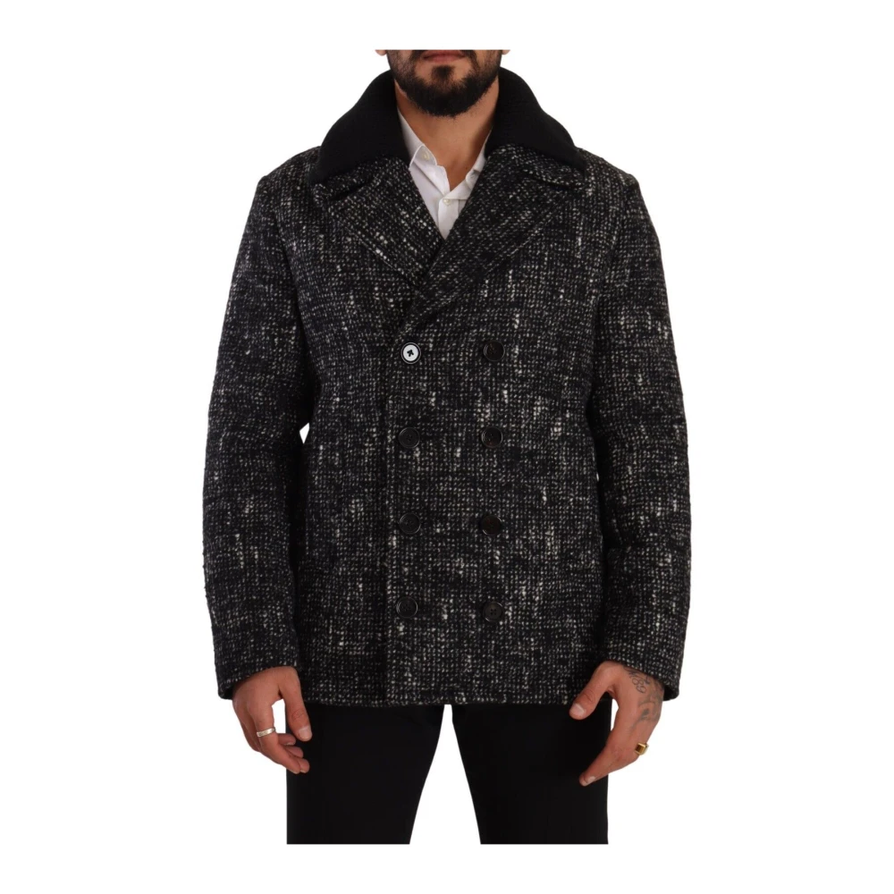 Dolce & Gabbana Black Wool Double Breasted Men`S Coat - Male - Blazers - M - Jackets