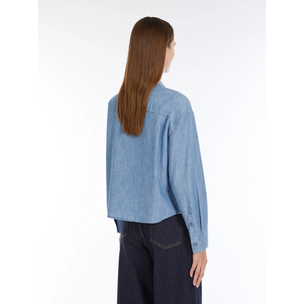 Max Mara Weekend Chambray Katoenen Overhemd Blue Dames