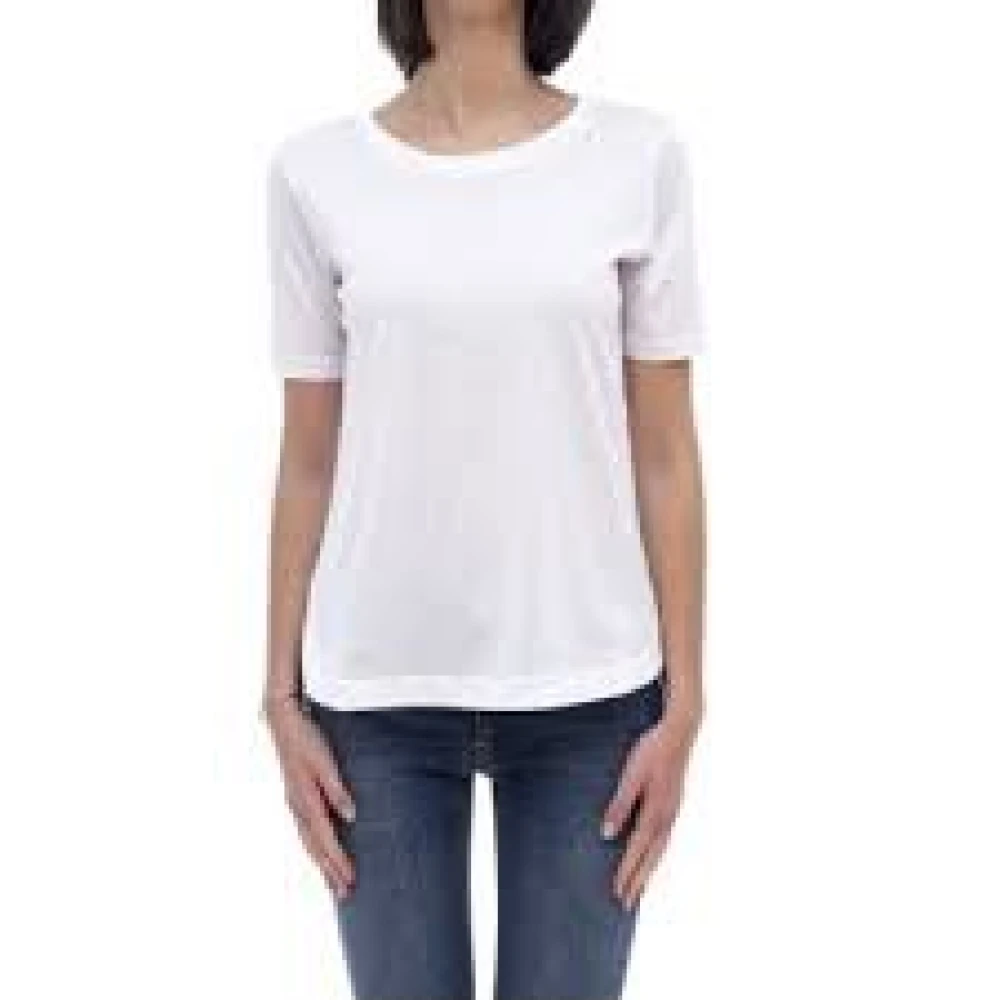 Herno Damen Weiß Rundhals-T-Shirt Mit Kurzen Ärmeln