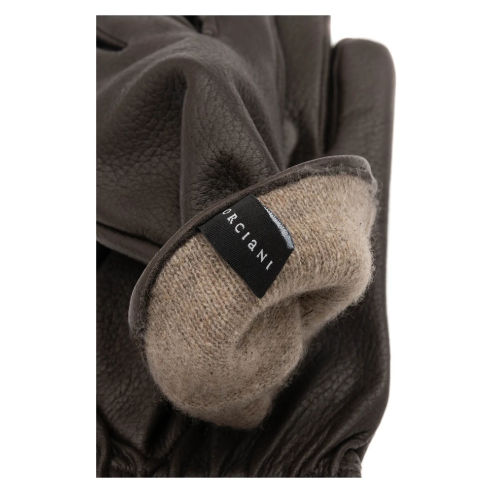 Orciani Bruine leren gehamerde handschoenen Brown Heren