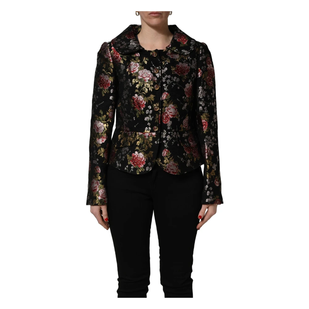 Dolce & Gabbana Women's Multicolor Light Jackets, 2XS, Floral Brocade Blazer Jacket