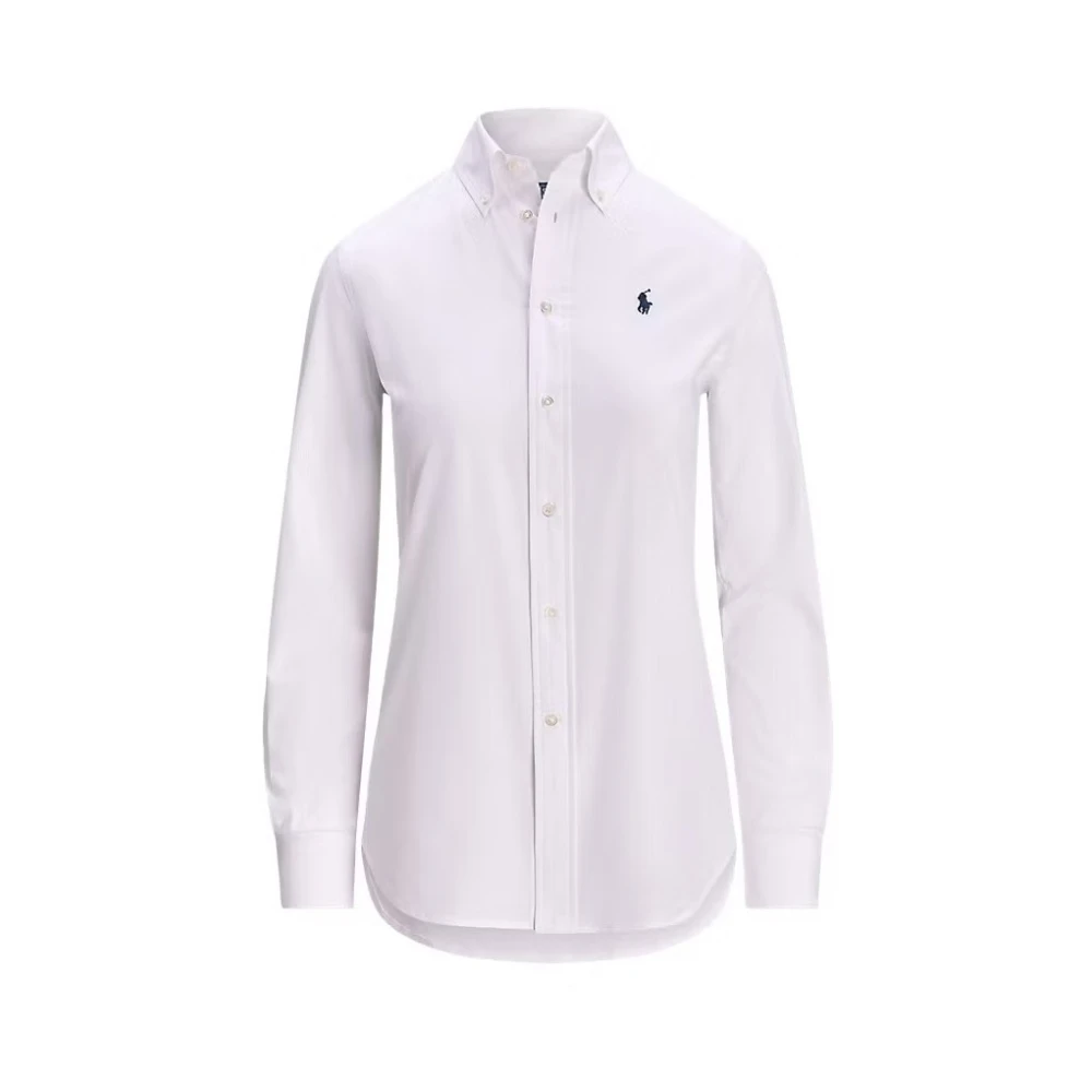 Polo Ralph Lauren Slim Shirt In Stretch Poplin - Female - Shirts - White - M - Blouses & Shirts