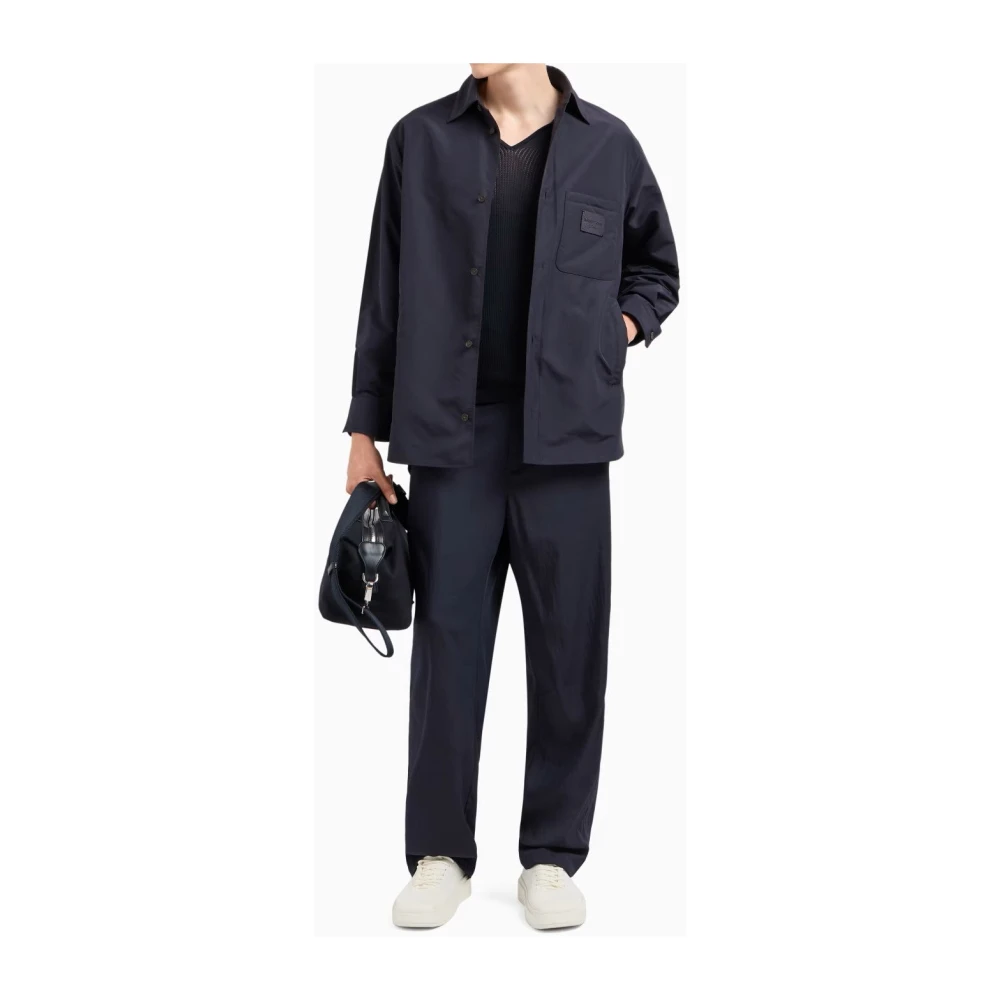 Emporio Armani Blauwe Marineblazer Stijlvol Shirt Blue Heren