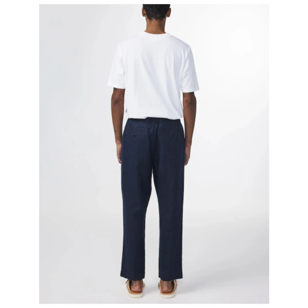 Nn07 Linnen Heren Billie Broek Blue Heren