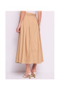 jupe-midi-en-popeline-de-coton-beige