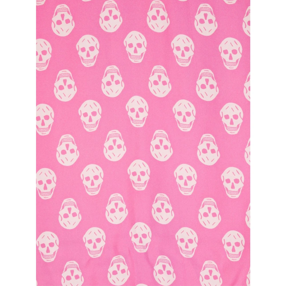 alexander mcqueen Skull Logo Zijden Sjaal Pink Dames