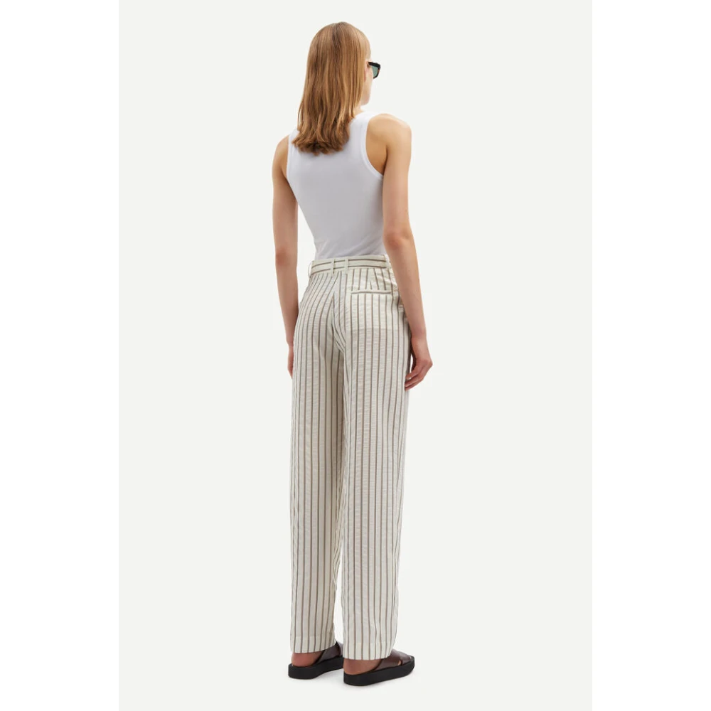 Samsøe Gestreepte Mid-Waist Broek Multicolor Dames