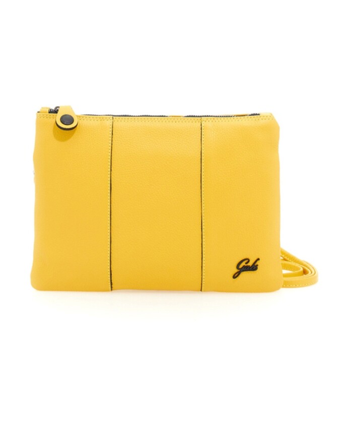 pochette-femme-noire-jaune-logo