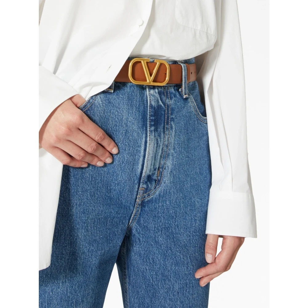 Valentino Garavani Bruine Leren Riem Damesmode Brown Dames