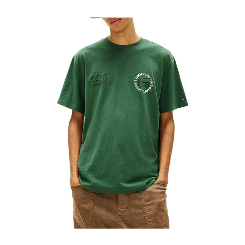 Tommy Hilfiger Men's Green Oversized Logo T-Shirt - T-Shirts - S - Tops