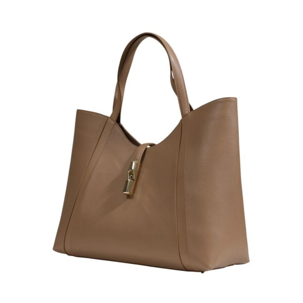 Furla Beige Leren Handtas met Strak Design Beige Dames