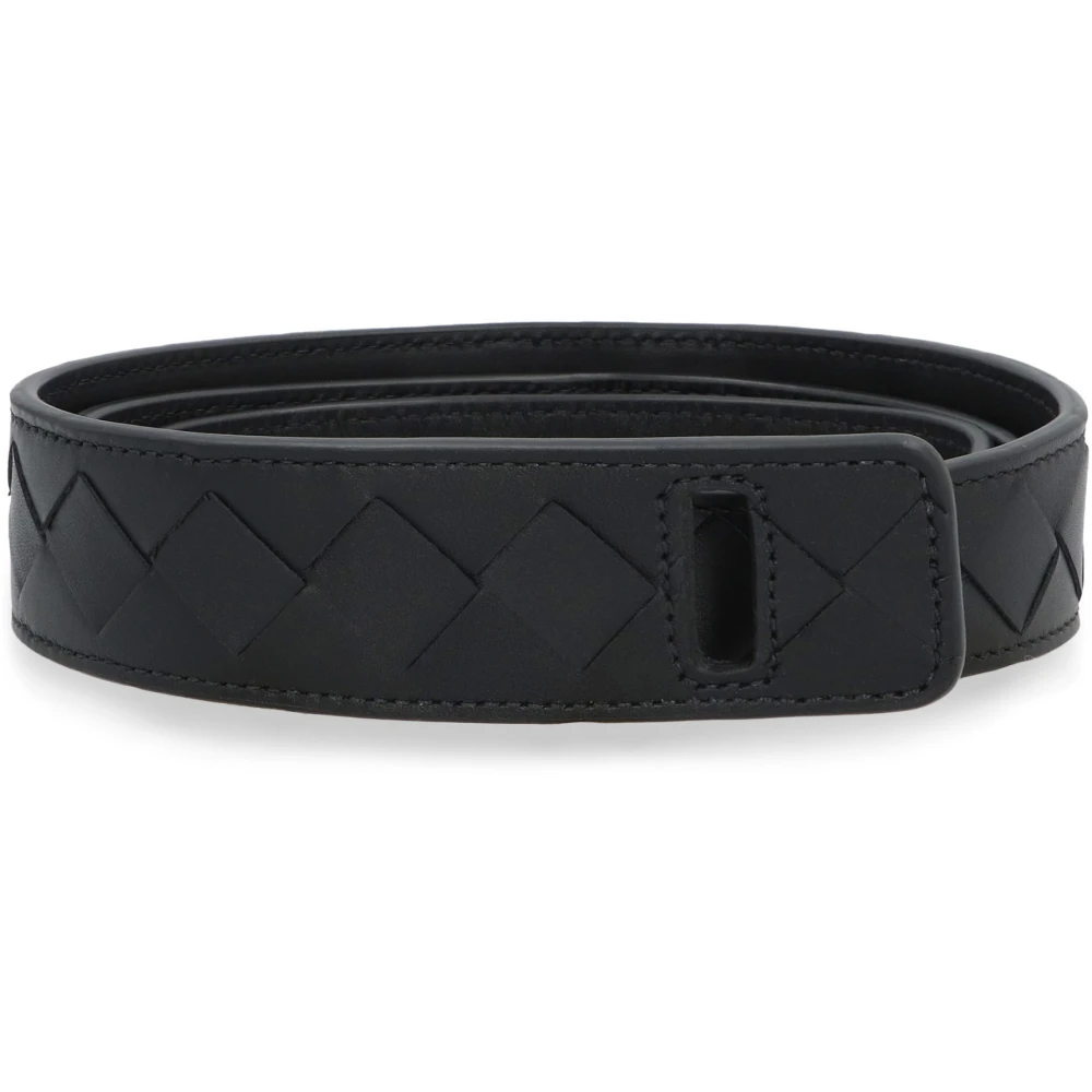 Bottega Veneta Women's Black Intrecciato Belt