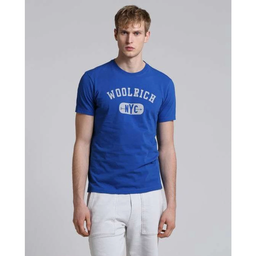 Woolrich Blauwe NYC Logo Sporttop Blue Heren