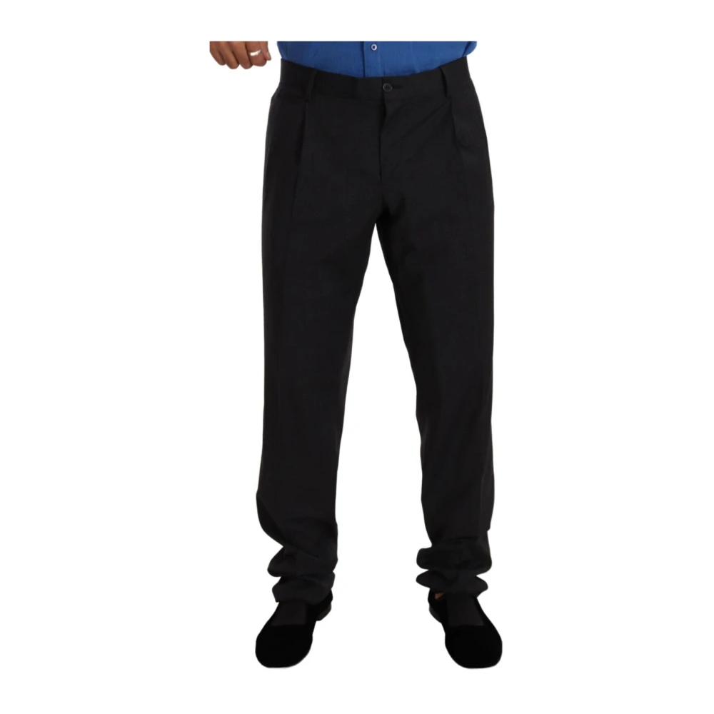 Dolce & Gabbana Men's Black Suit Trousers,, Elegant Gray Formal Trousers 2XL