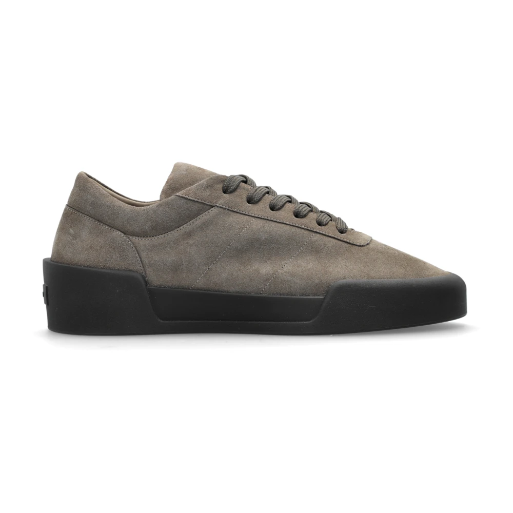 Fear Of God Men's Gray Sneakers, 8 Uk, Suede Trainers