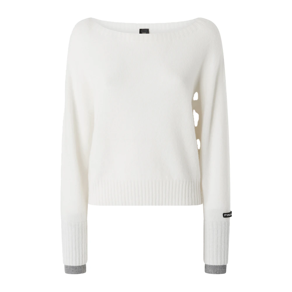 Pinko Wol-Kasjmier Trui met Gelaagde Manchetten White Dames