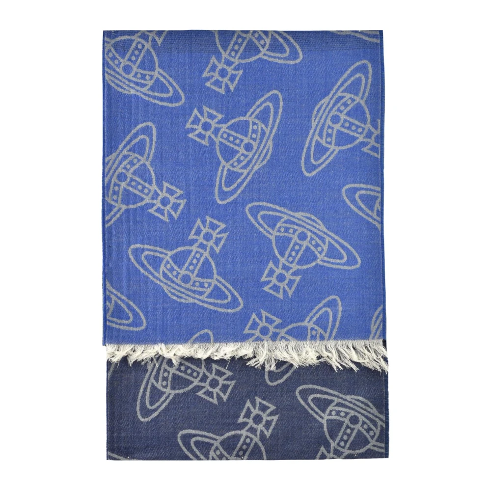 Vivienne Westwood Stijlvolle Sjaal in Wol Katoen Mix Blue Dames