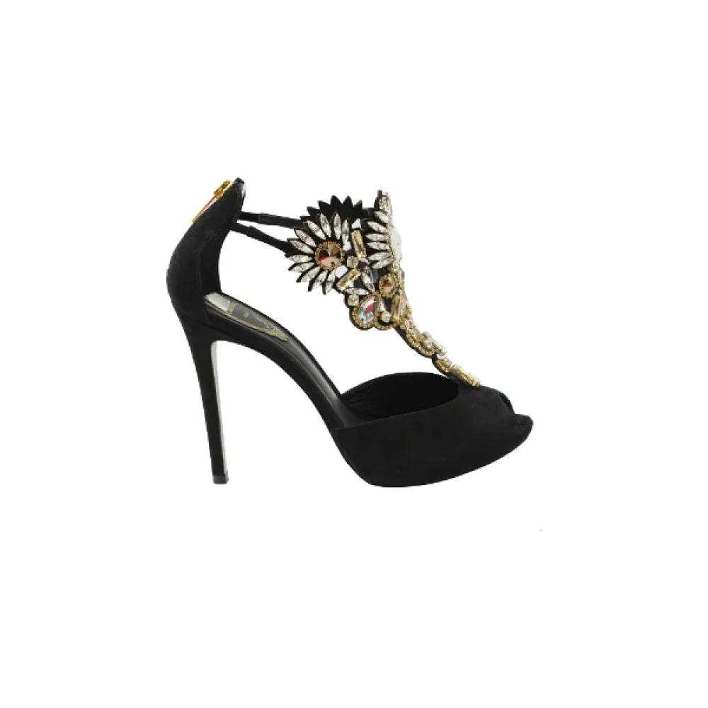 René Caovilla Pre-owned Suede sandals Black Dames