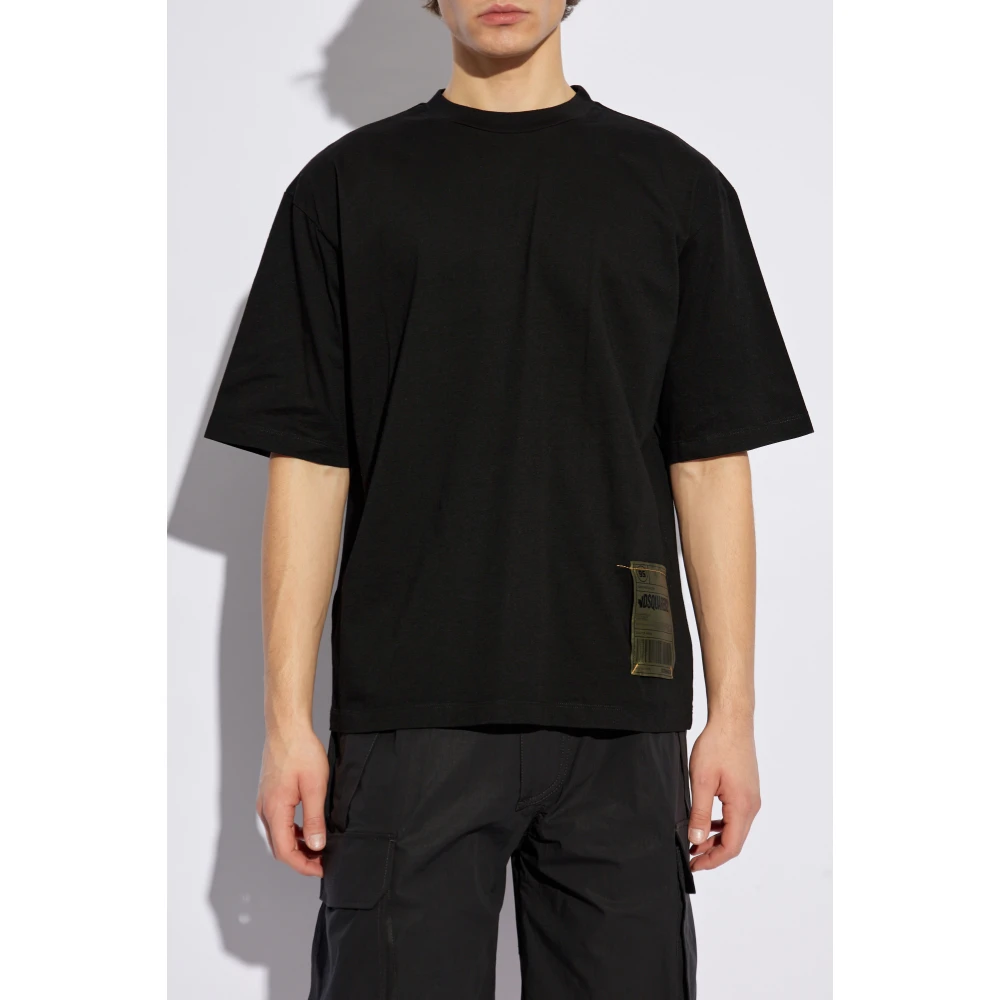 Dsquared2 T-shirt met logopatch Black Heren