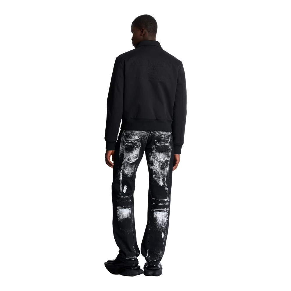 Balmain Bomberjack van katoen met vintage logo Black Heren