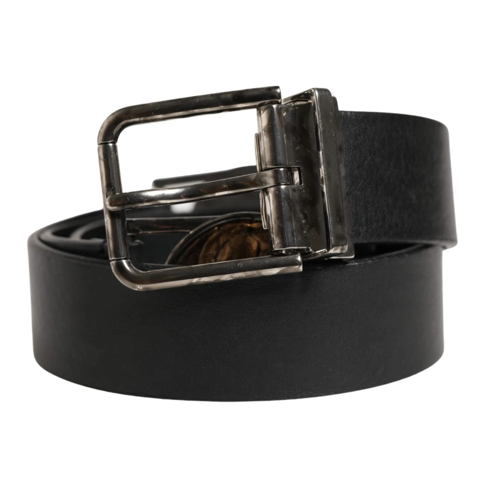 Dolce & Gabbana Uomo Nero - Classic Leather Metal Buckle Belt - Accessories - One Size