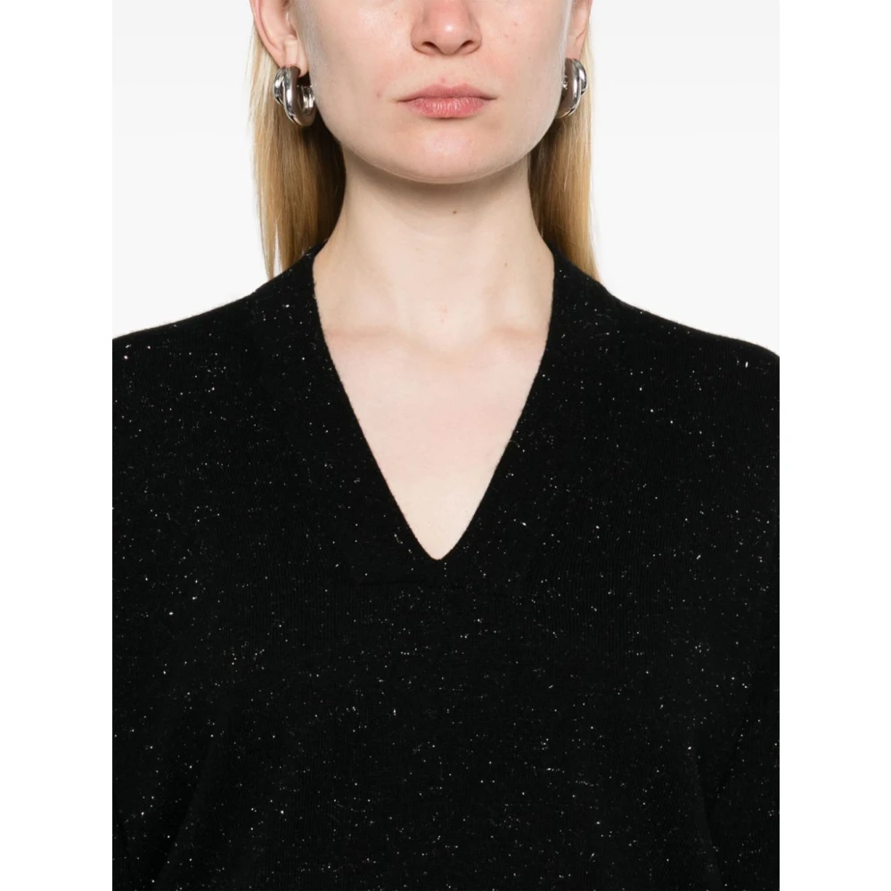 PESERICO Stijlvolle Gebreide Top Black Dames