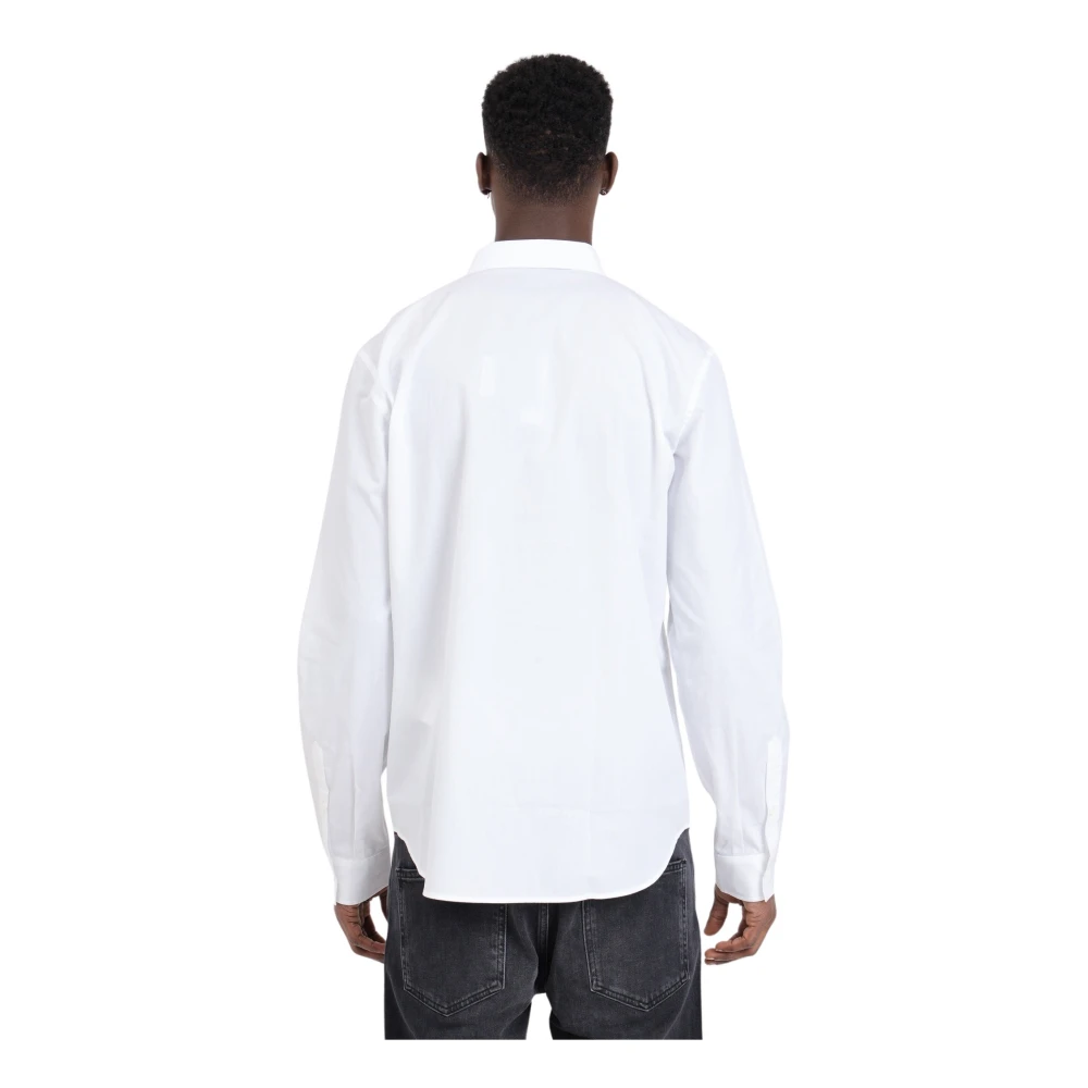 Just Cavalli Elegante Witte Shirt Gotisch Borduurwerk White Heren