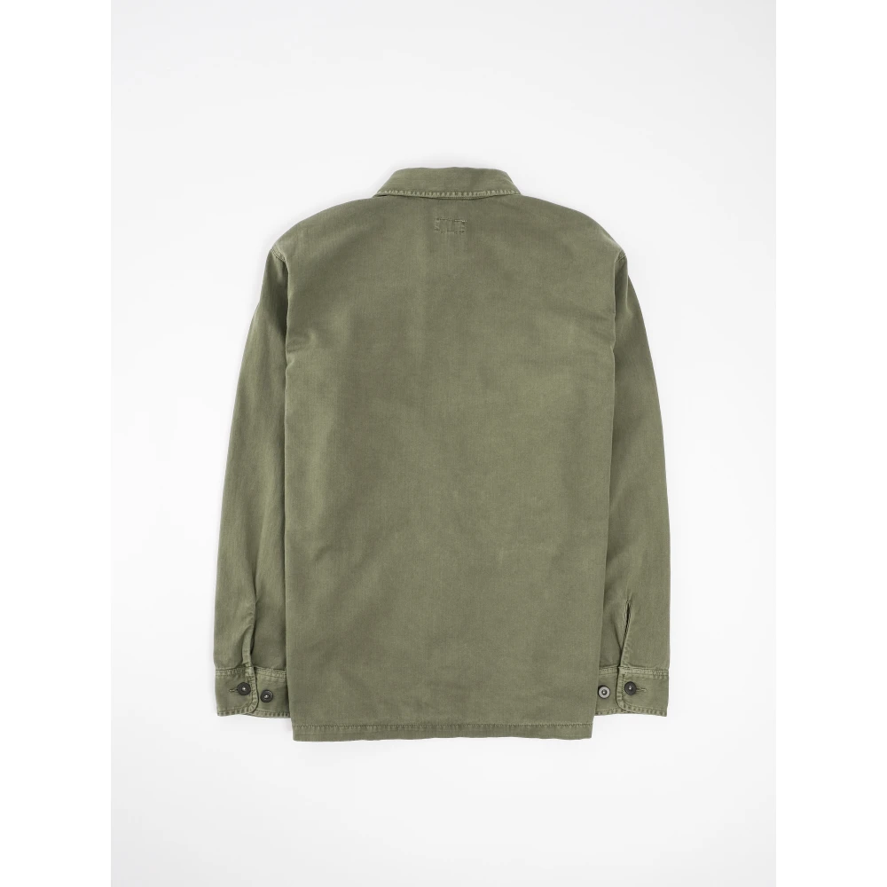 Hartford Militaire Herringbone Field Shirt Green Heren