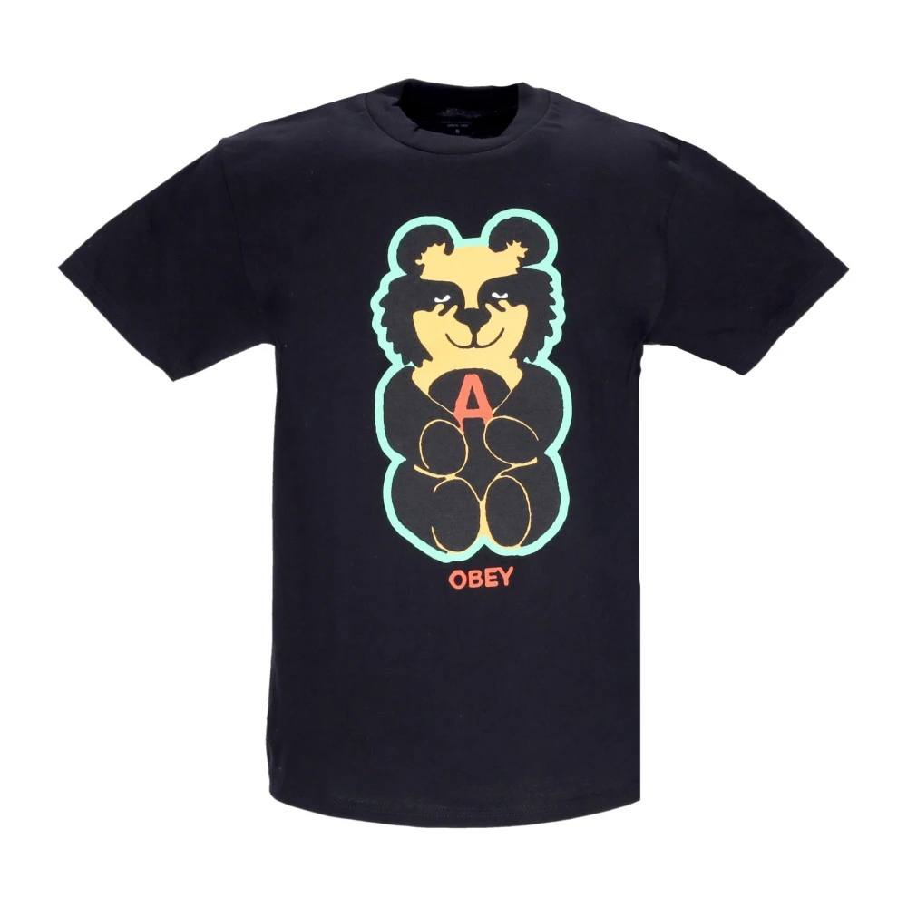 Obey Klassieke Zwarte Tee met Voorkant Print Black Heren