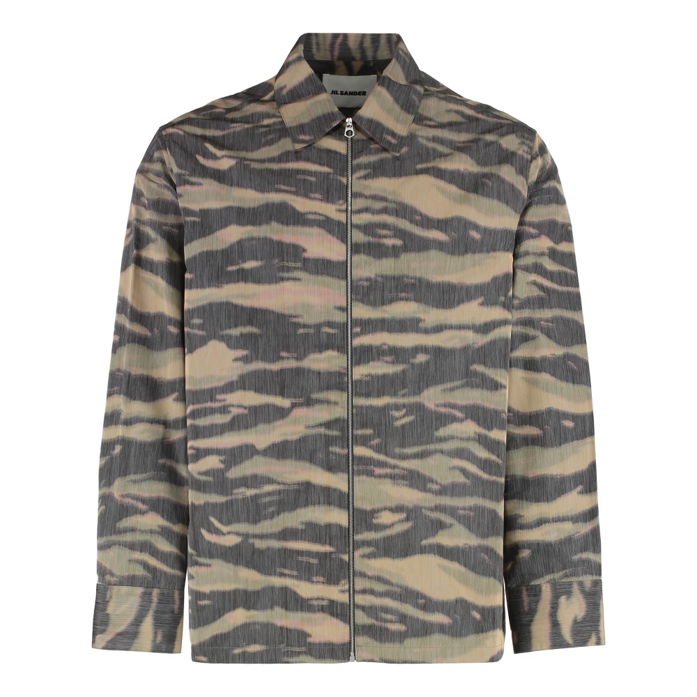 Jil Sander Men's Silk Blend Overshirt With Side Pockets