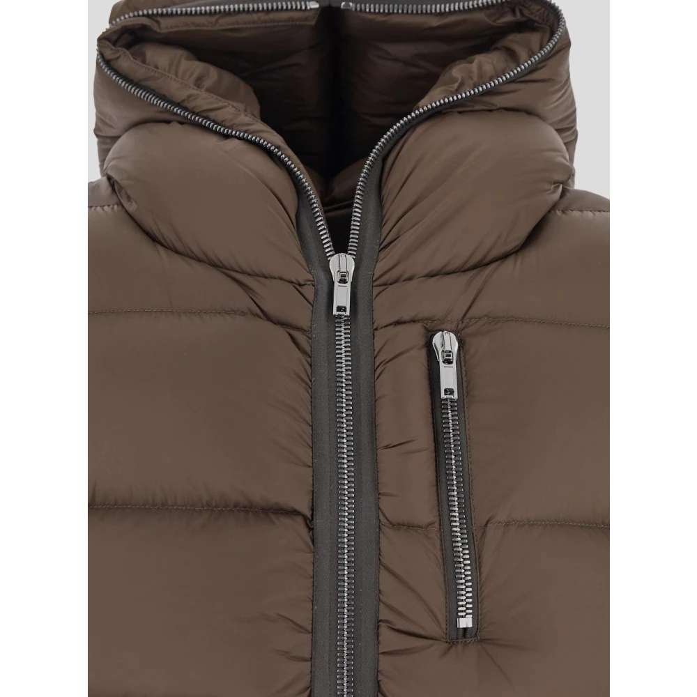 Rick Owens Ganzendons Afgesloten Vest Brown Heren