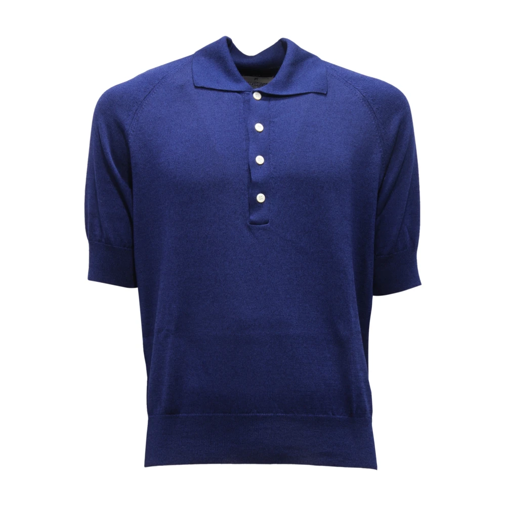 Pt01 Blue Polo Shirts, Male, S, Italian Style Shirt - Made In Italy