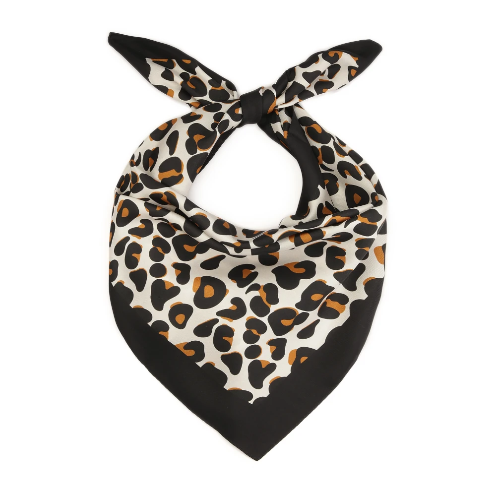 Kazar Elegante zijden sjaal met luipaardprint Brown Dames