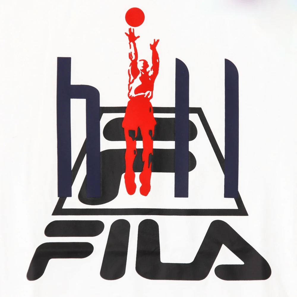 Fila Wit Crew Neck T-Shirt White Heren