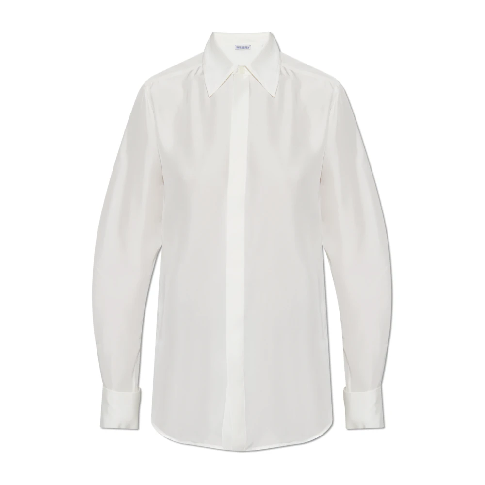 Burberry Zijden overhemd White Dames