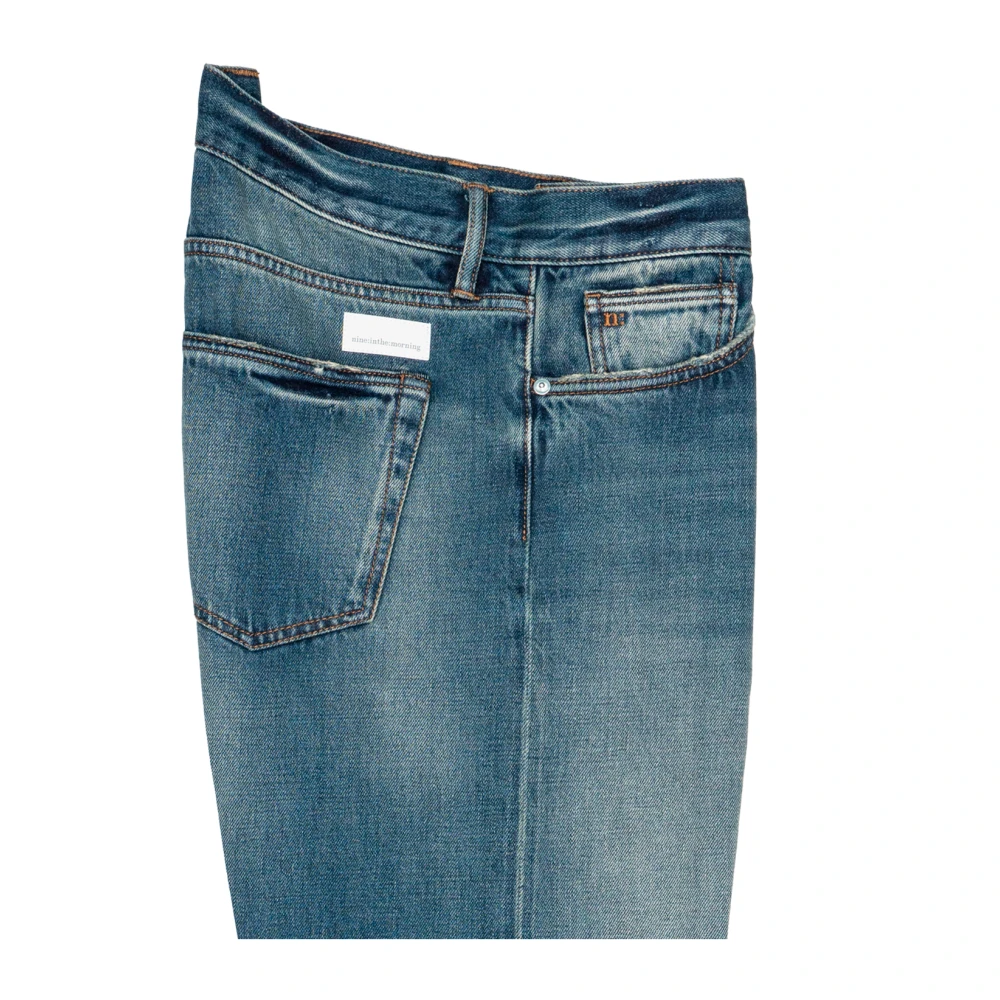 Nine In The Morning Authentieke denim baggy met gezandstraald effect Blue Heren