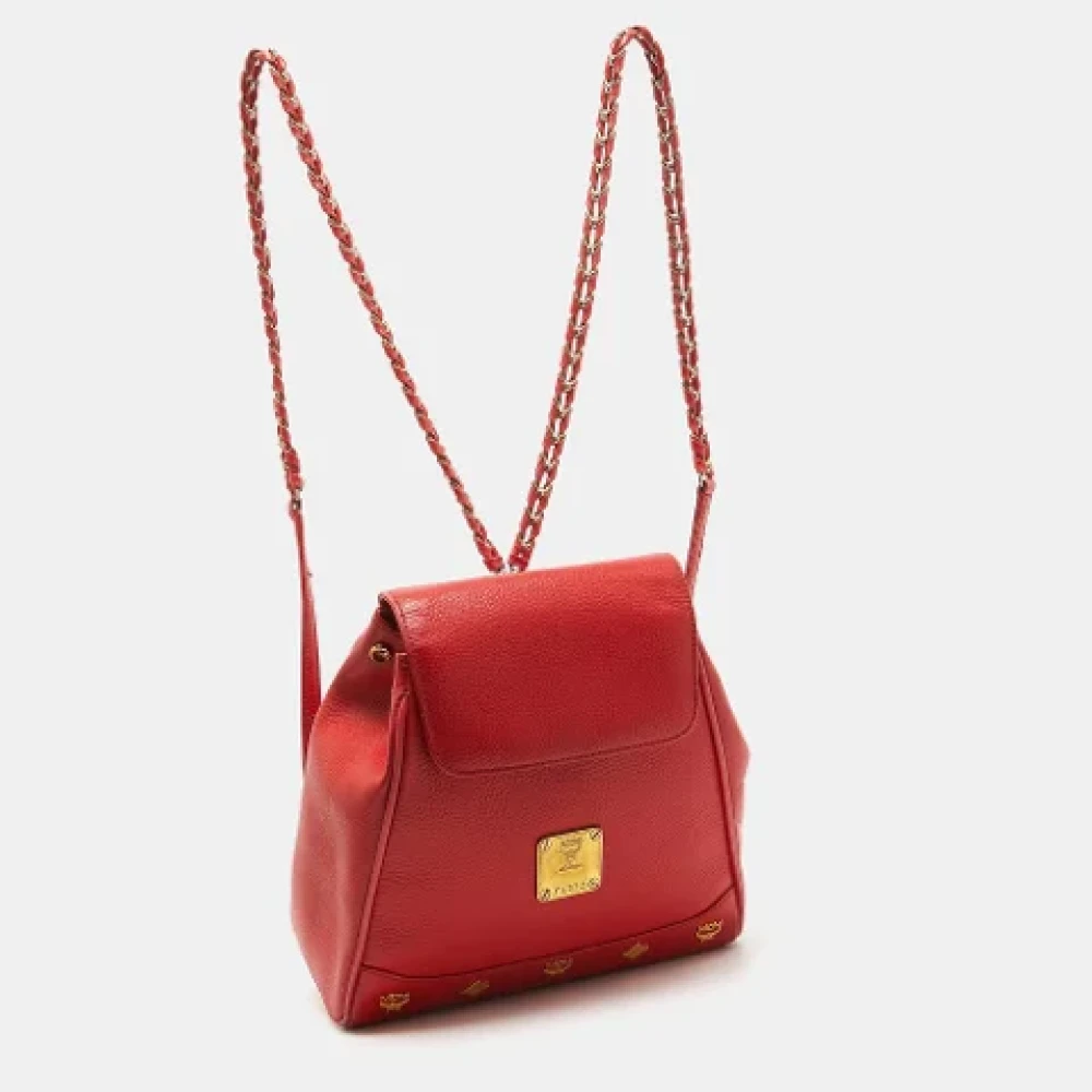 MCM Pre-owned Leather backpacks Red Dames