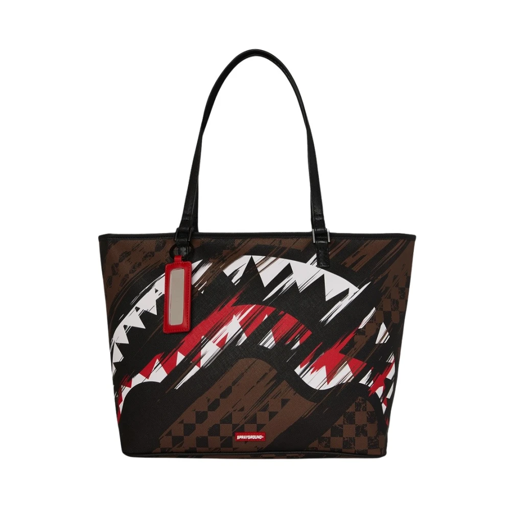 Sprayground Women's Brown Shopping Bags, One Size, Smeared Grunge Tote