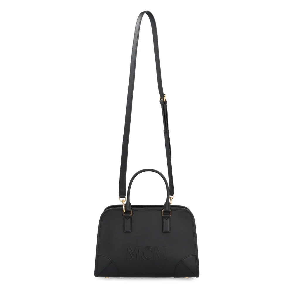 MCM Boston Leren Handtas Black Dames