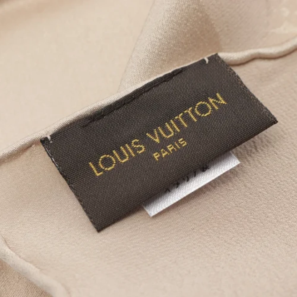 Louis Vuitton Vintage Pre-owned Silk scarves Beige Dames