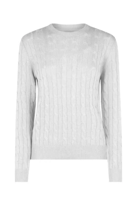 Dam Rundhalsad Pullover i Tricot Blandning
